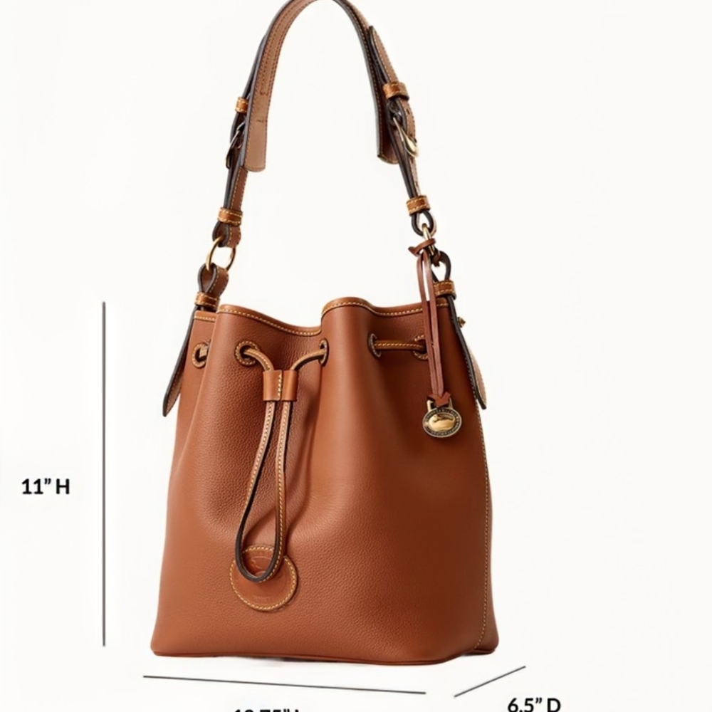 Dooney & Bourke Tan Leather Shoulder Bag - Picture 3 of 5